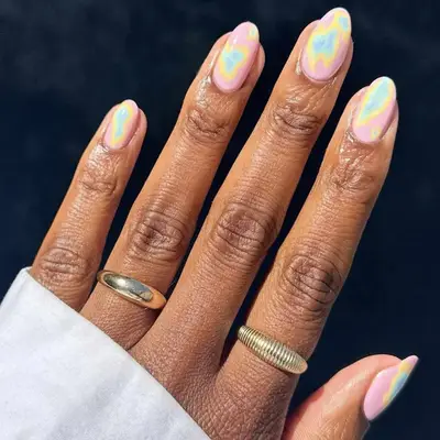 pastel thermal nails