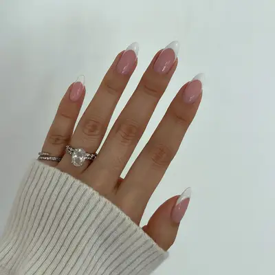 A classic French manicure. 