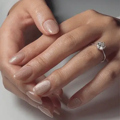 short baby pink velvet nails