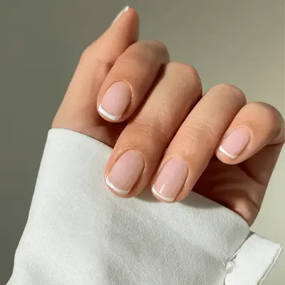 short white french nails