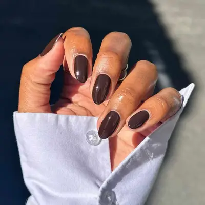 Espresso brown manicure.