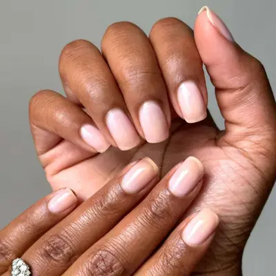 Barely-there milky manicure