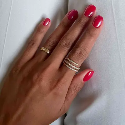 glazed chrome cherry nails