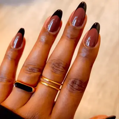 melting chrome french nails