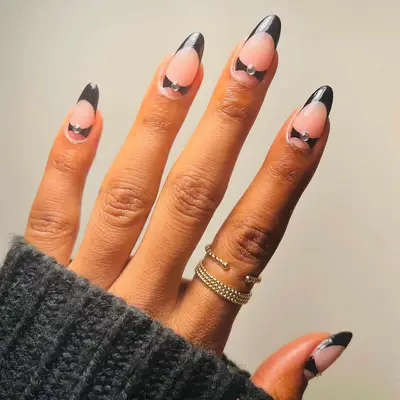 black tuxedo nails