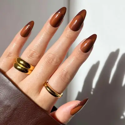 brown on brown french manicure