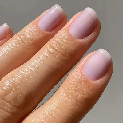 A sheer lavender manicure