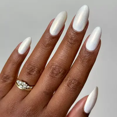 a pearly white manicure