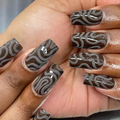 a dark fudge brownie manicure