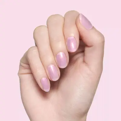 Olive & June Nail Polish Pink Goldfish On Models Fingernails