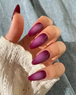 A purple manicure. 