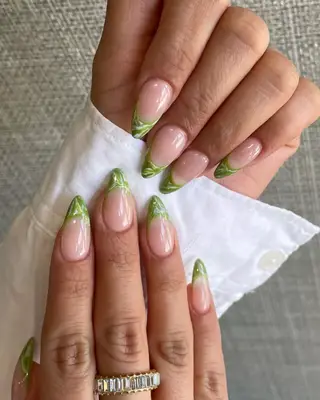 Green nails. 