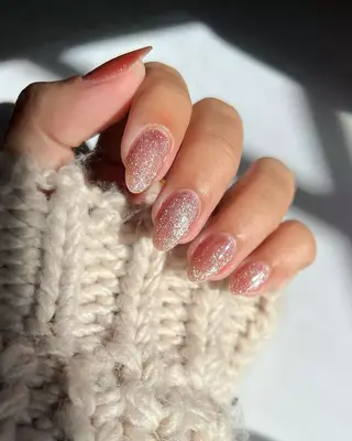 Shimmer nails. 