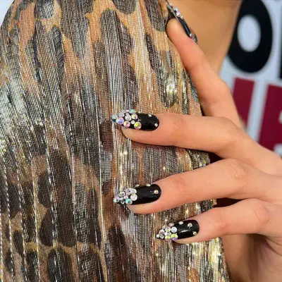 glitter french manicure