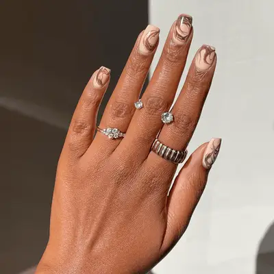 Nude Nail Designs Abstract Stripe