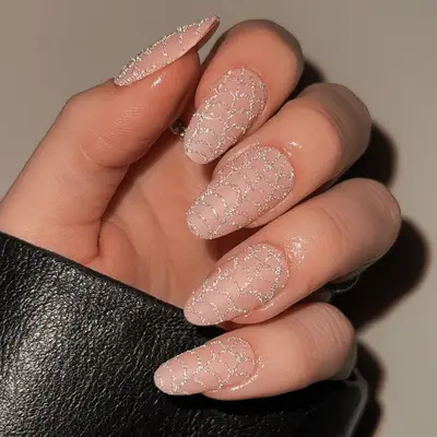 Nude Nail Designs Leopard Tips