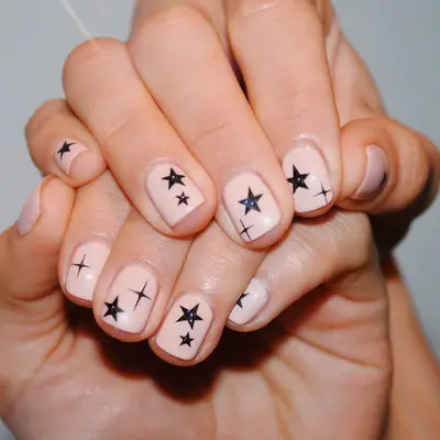 Nude Nail Designs Artsy Stars