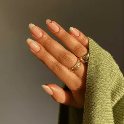 heart nails and french tips