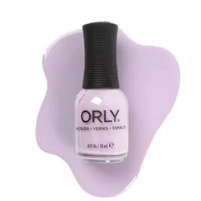 A bottle of Orly nail polish placed on a smear of similar color polish