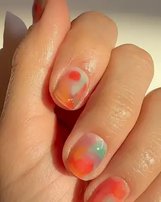 Watercolor square nails