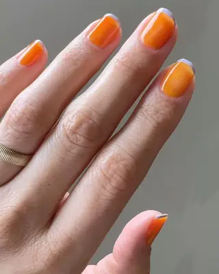 Orange jelly french nails