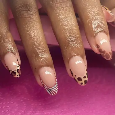 multiple animal print nails 