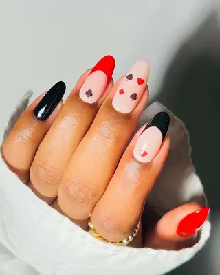 a deck of cards themed manicure