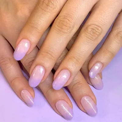 lavender shimmer ombré nails