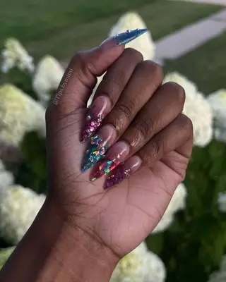 Crystal glitter nails