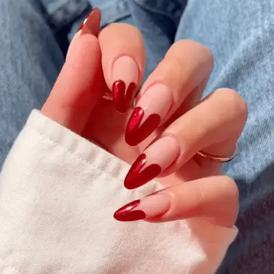 Red chrome heart tips