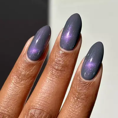Purple Galaxy Cat Eye Nails - MYM Beauty Halloween Nail Ideas