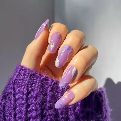 Sheer Purple Magic Nails - MYM Beauty Halloween Nail Ideas