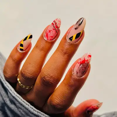 Crime Scene Nails - MYM Beauty Halloween Nail Ideas