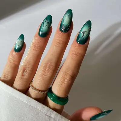 Teal Aura Cyber Nails - MYM Beauty Cyber Nail Ideas