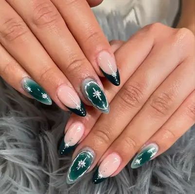 Winter green nails