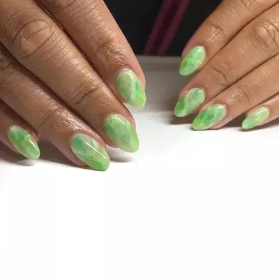 green marble nails