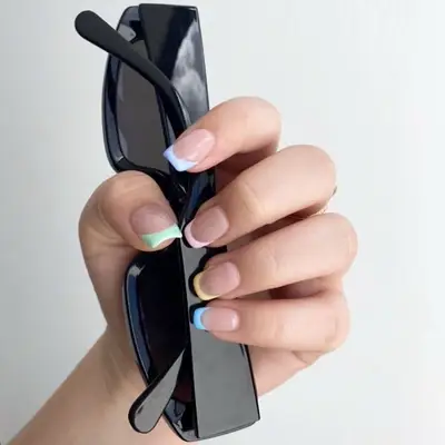 french manicure with pastel tips