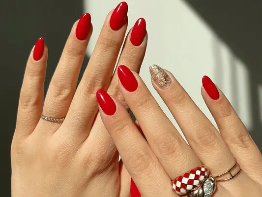 red almond nails