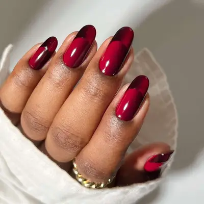 Burgundy Illusion French Tips - MYM Beauty Burgundy French Tips 