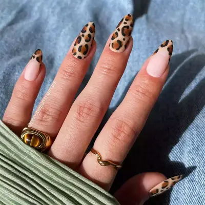 Leopard Print Fall French Manicure - MYM Beauty French Manicures for Fall