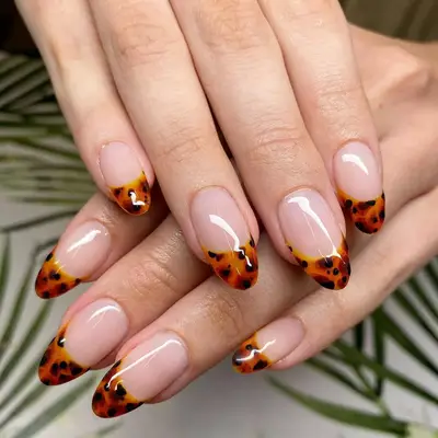 Tortoiseshell Fall French Manicure - MYM Beauty French Manicures for Fall