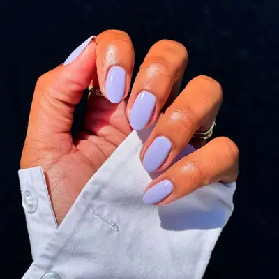 Solid manicure using lavender nail polish