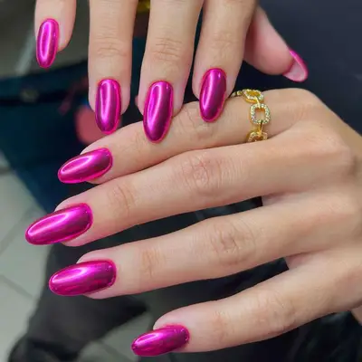 Barbie Chrome Nails