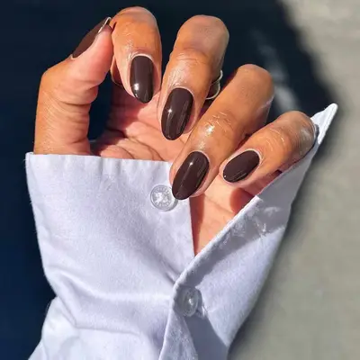 brown medium length nails