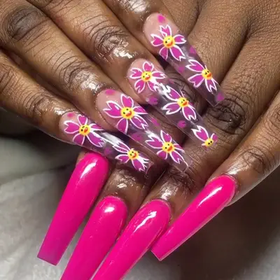 magenta nails