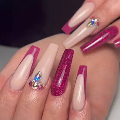 magenta nails