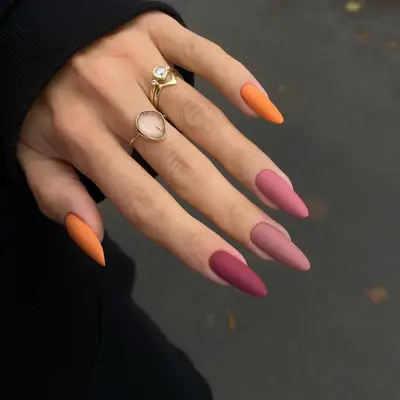 Fall matte nails