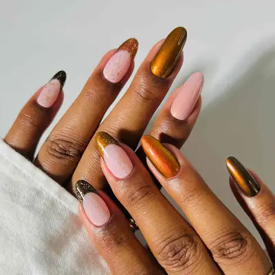 bronze french manicure 