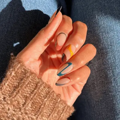 Colorful abstract manicure