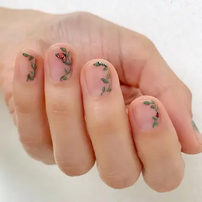 Floral Nail Designs Butterflies